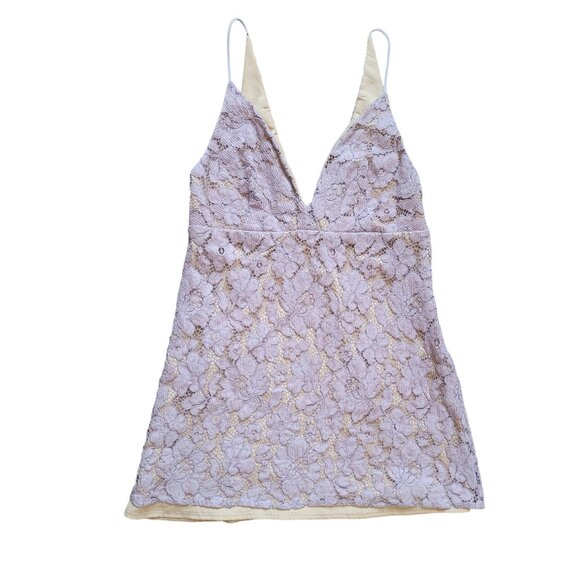 Free People Dangerous Love Purple Lace Mini Dress Size 6 - Picture 10 of 12